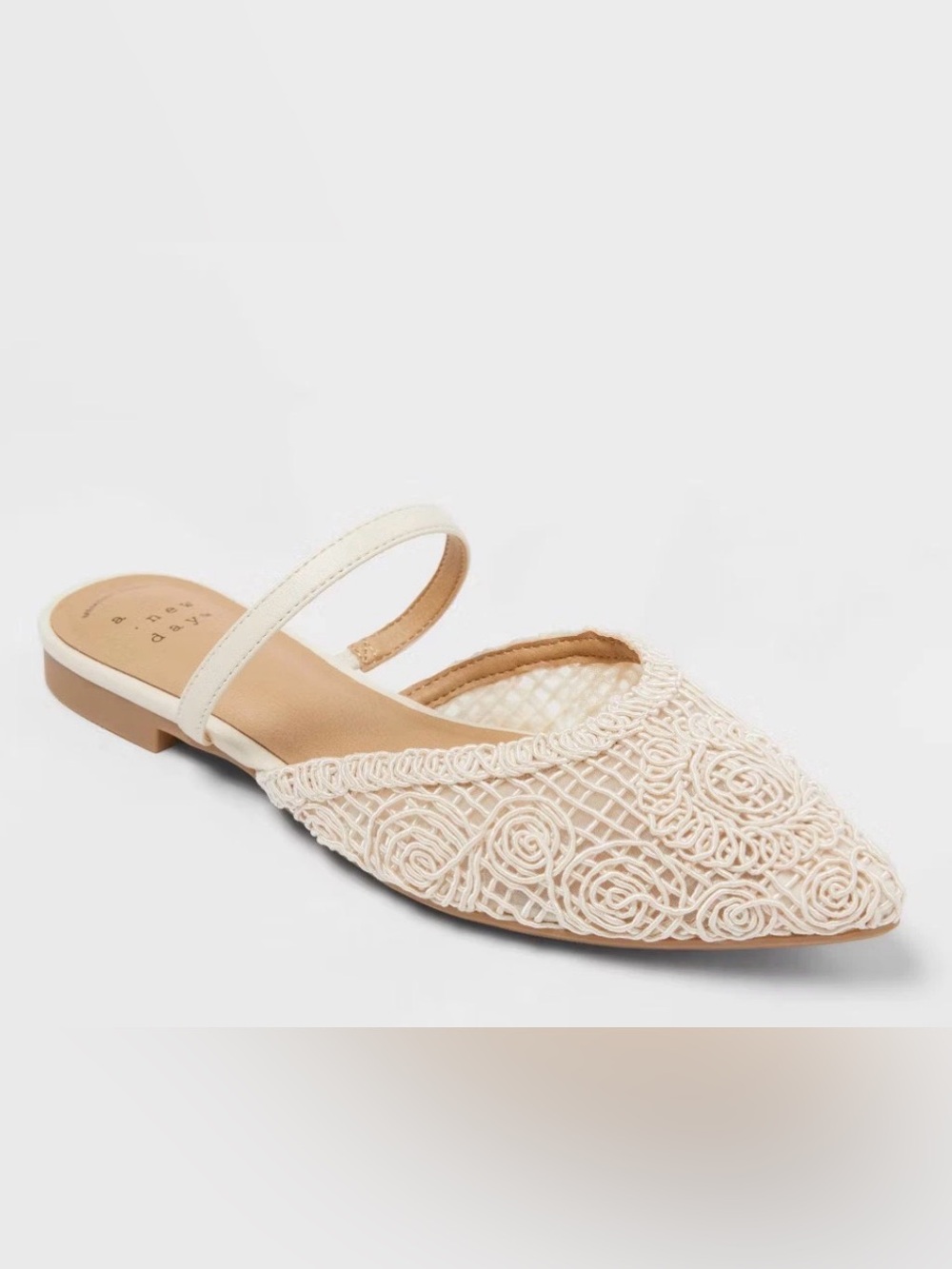 A New Day Women Vienna Flats with Memory Foam Insole Cream Size 9.5 New
